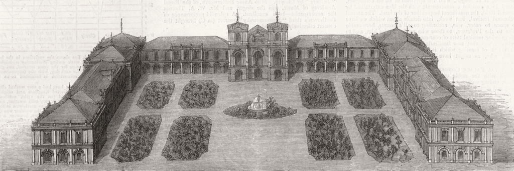 JAPAN. Imperial College of Engineering, Tokyo  1873 old antique print picture